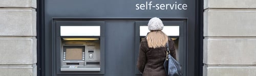 Woman at a bank